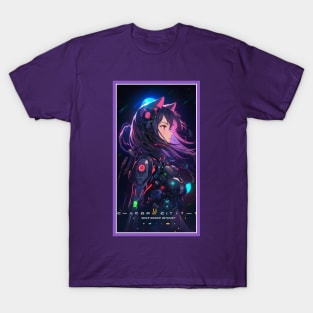 Anime Cute Cat Girl | Sci-Fi Manga Girl Anime Art T-Shirt